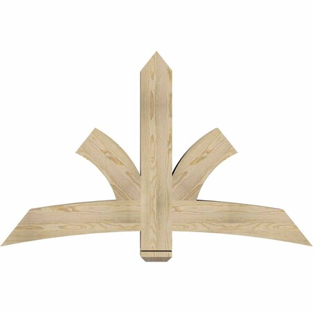 Ekena Millwork Davenport Rough Sawn Timber Gable Bracket, Douglas Fir, 60"W x 38"H x 6"D x 6"F, 15/12 Pitch GBW060X38X0606DAV00RDF